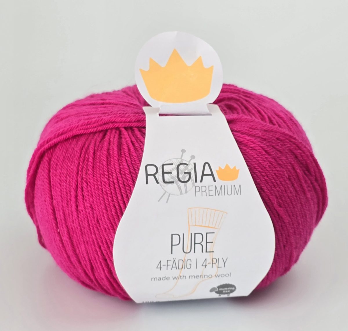 Regia Premium Pure merino zeķu dzija 00037 magenta - Image 1