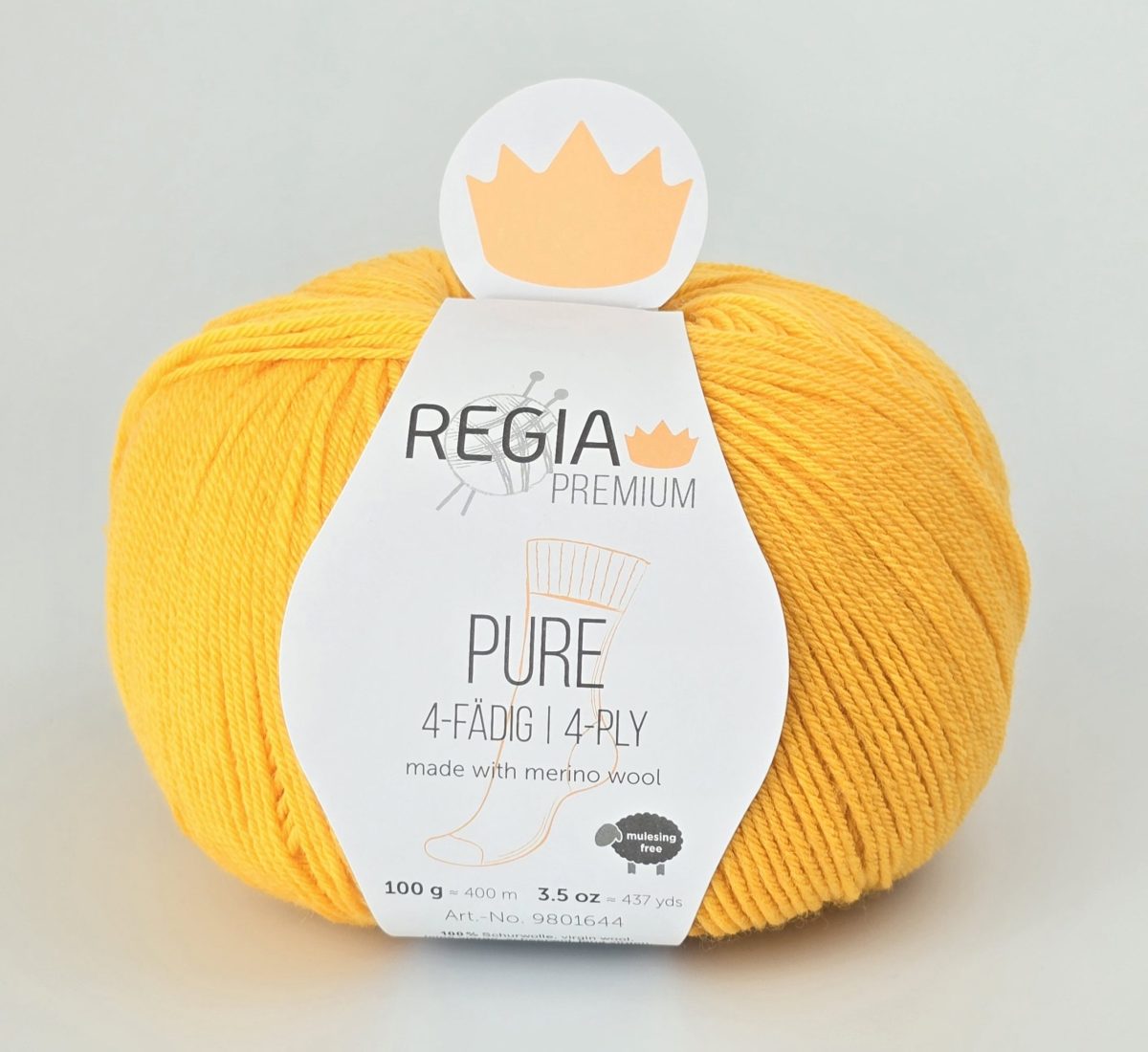 Regia Premium Pure merino zeķu dzija 00020 Sunflower - Image 1