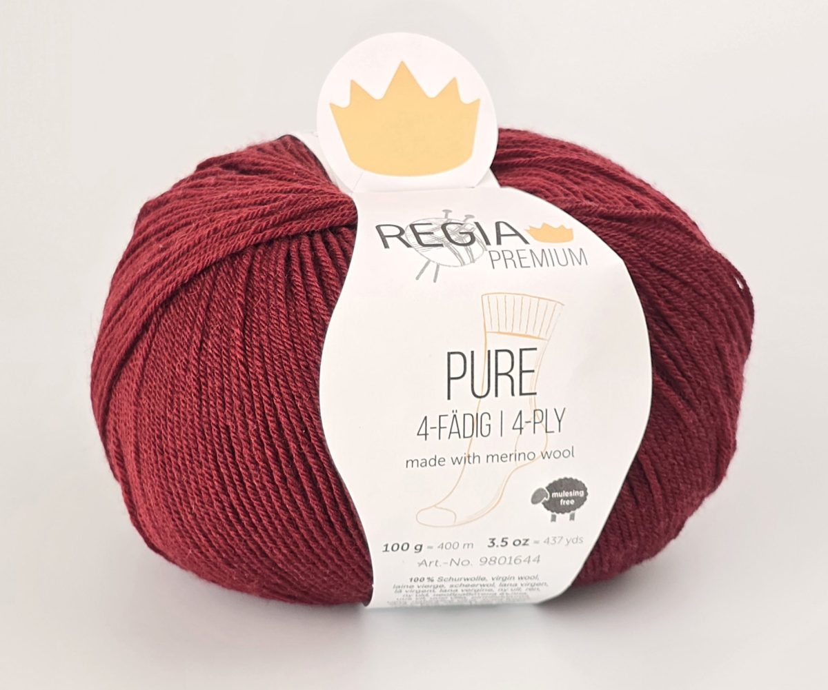Regia Premium Pure merino zeķu dzija 00033 Burgundy - Image 1